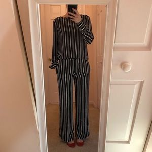 Ann Taylor blue and white stripe matching set